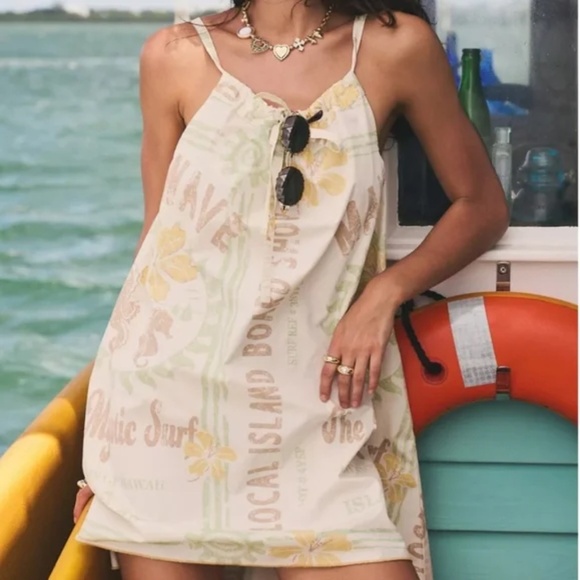 BDG Eva Tie-Front Ruched Strap Trapeze Mini Dress Size XS - Picture 1 of 8